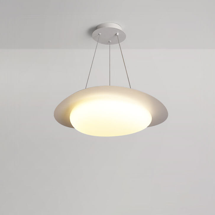 مصباح LED معلق من الحديد الأكريليكي باللون الأبيض بتصميم بسيط على الطراز الاسكندنافي 