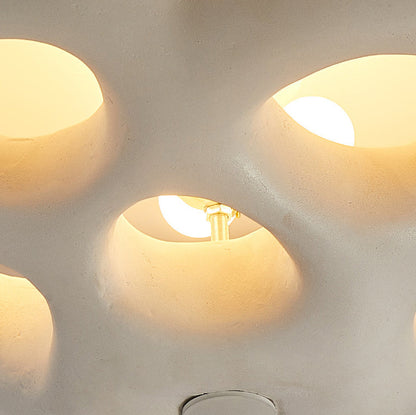Contemporary Creative Round Hollow Petal Shade 3-Light Flush Mount Ceiling Light For Bedroom