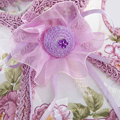 European Style Wedding Fabric Glass 1-Light Table Lamp