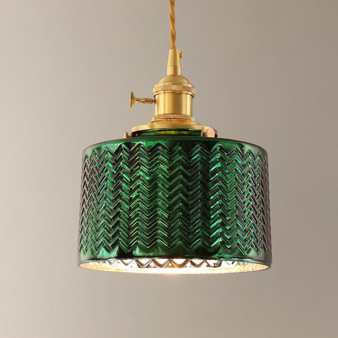 Nordic Vintage Green Brass Glass 1/2/3 Light Island Light Chandelier