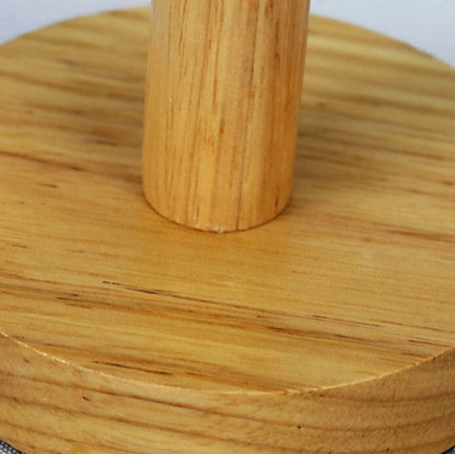 Minimalist Vintage Fabric Cylinder Wood Base LED Table Lamp