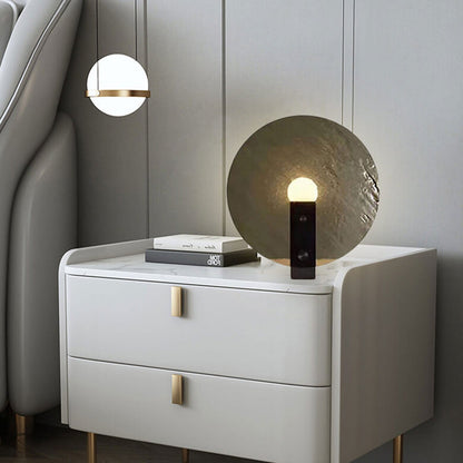 Modern Light Luxury Round Frosted Glass 1-Light Table Lamp