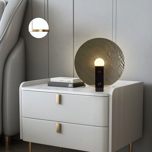 Modern Light Luxury Round Frosted Glass 1-Light Table Lamp