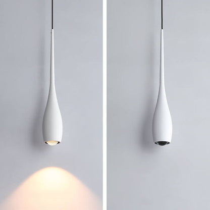 مصباح LED حديث بسيط بلون أسود وأبيض على شكل دمعة من الألومنيوم 
