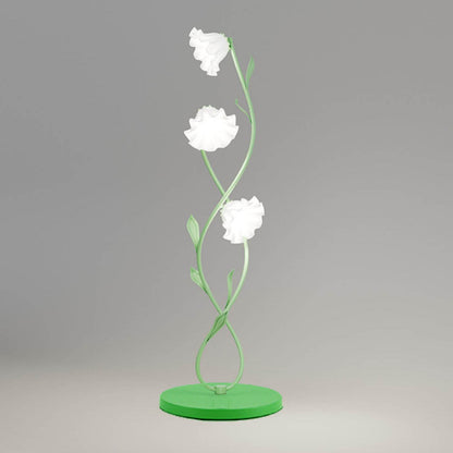 French Light Luxury Flower Glass Hardware Base 2/3-Light Standing Floor Lamp