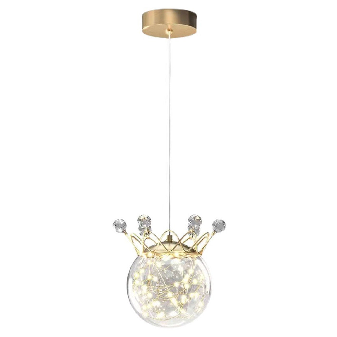 مصباح LED معلق على شكل تاج نجمي عصري من الزجاج 