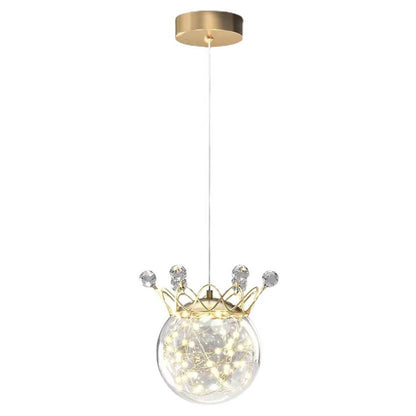 مصباح LED معلق على شكل تاج نجمي عصري من الزجاج 