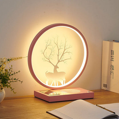 Creative Iron Aluminum LED Wireless Charging Bluetooth Speaker Table Lamp