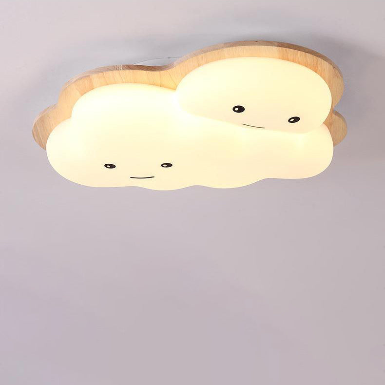 モダンアールデコ調飛行機雲月アクリル木製LEDフラッシュマウントシーリングライトリビングルーム用