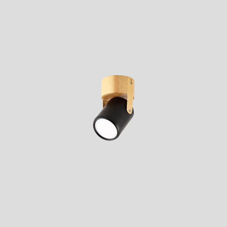 Minimalist Wooden Long Spotlight Track Light 1/3 Light LED Flush Mount Ceiling Light