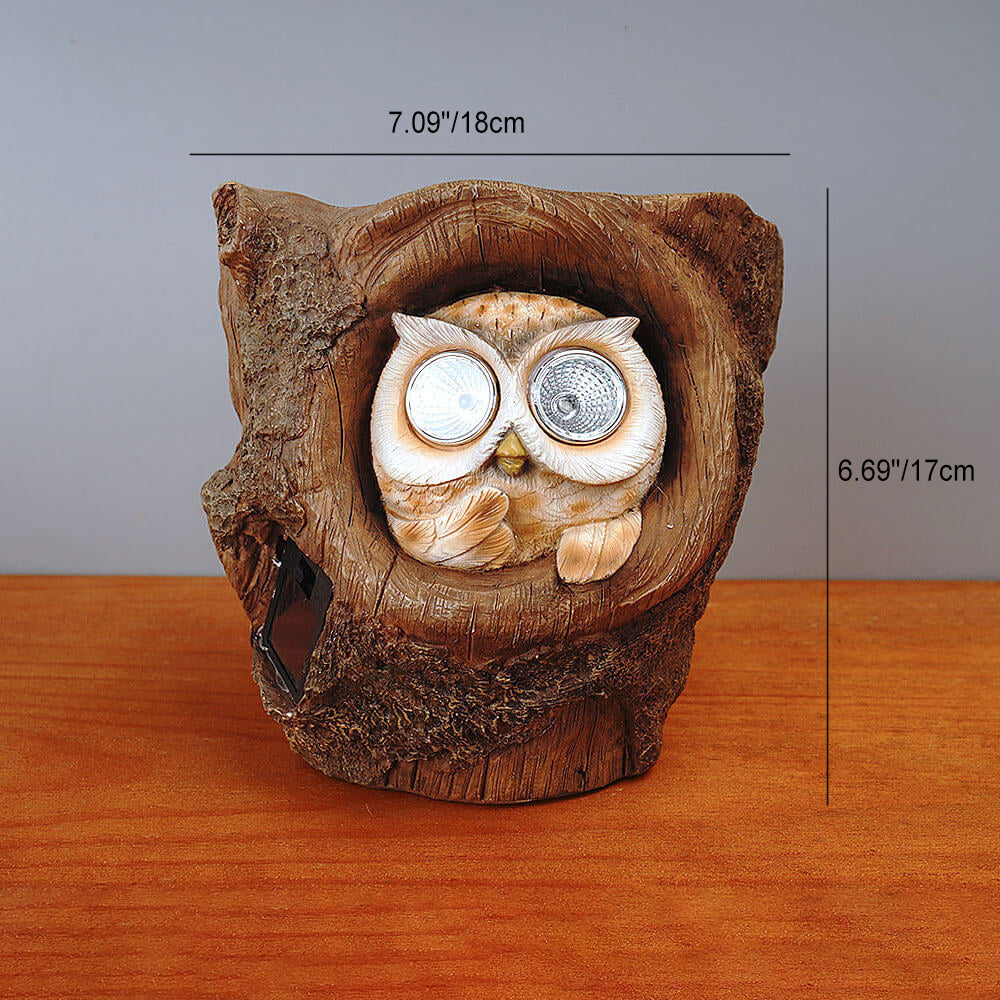 Modern Decorative Solar Owl Resin LED Night Light Table Lamp