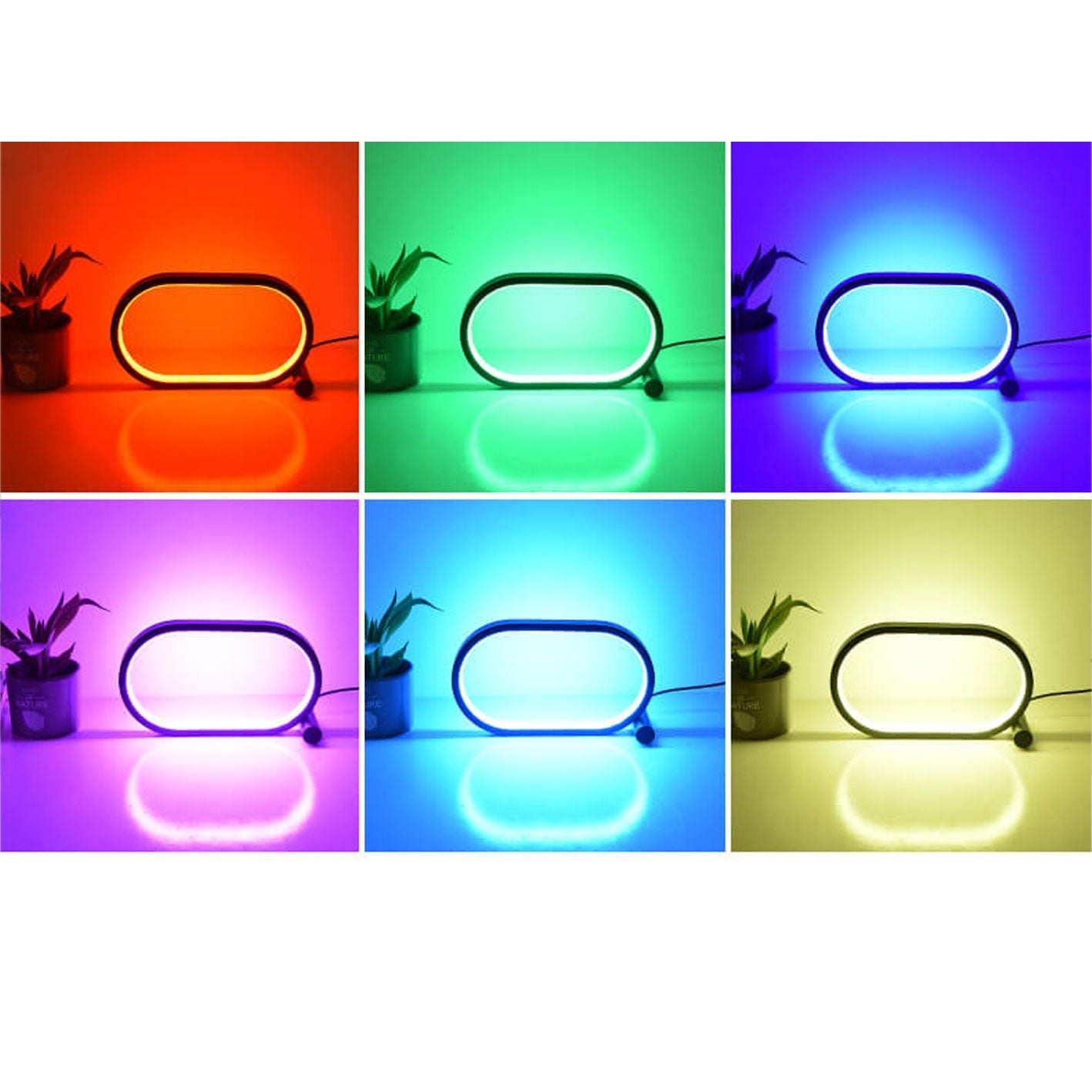 Creative Simple Oval USB LED Night Light Table Lamp