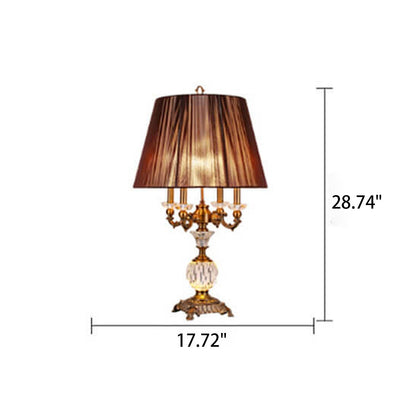 European Light Luxury Zinc Alloy Crystal 1-Light Table Lamp