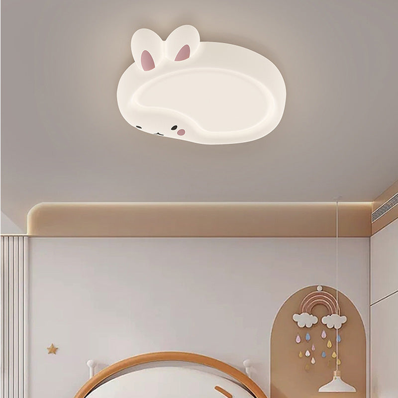 モダンアールデコ バニーベア PC アイアン LED フラッシュマウント シーリングライト 寝室用