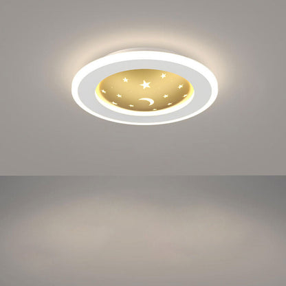 Nordic Minimalist Starry Sky Square Round Wrought Iron Aluminum LED Flush Mount Ceiling Light