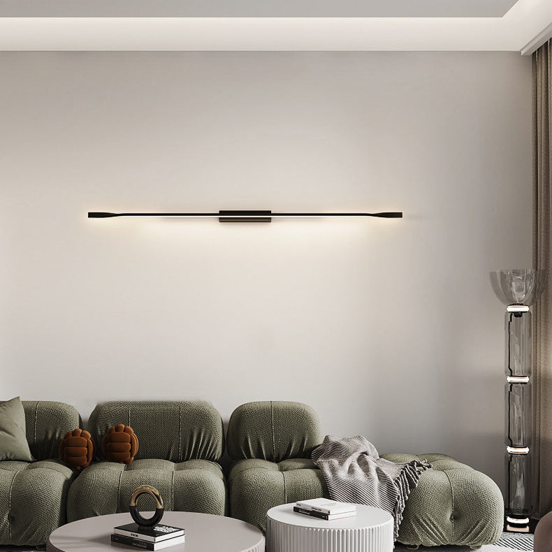 مصباح حائط LED من السيليكون بخط مستقيم من الألومنيوم بتصميم عصري بسيط لغرفة المعيشة 