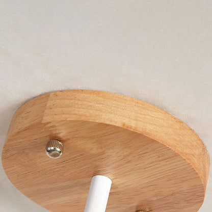 Modern Japanese Minimalist Log Bird Round 1-Light Semi-Flush Mount Ceiling Light