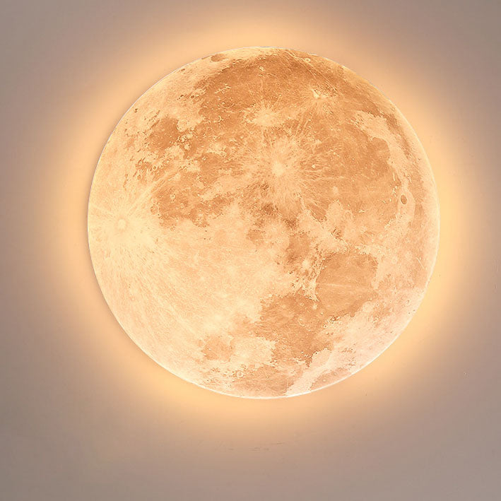 Nordic Minimalist Moon Round PVC LED Flush Mount Ceiling Light
