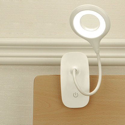 Simple Creative Foldable Round Shade Rechargeable Clips LED Desk Lamp