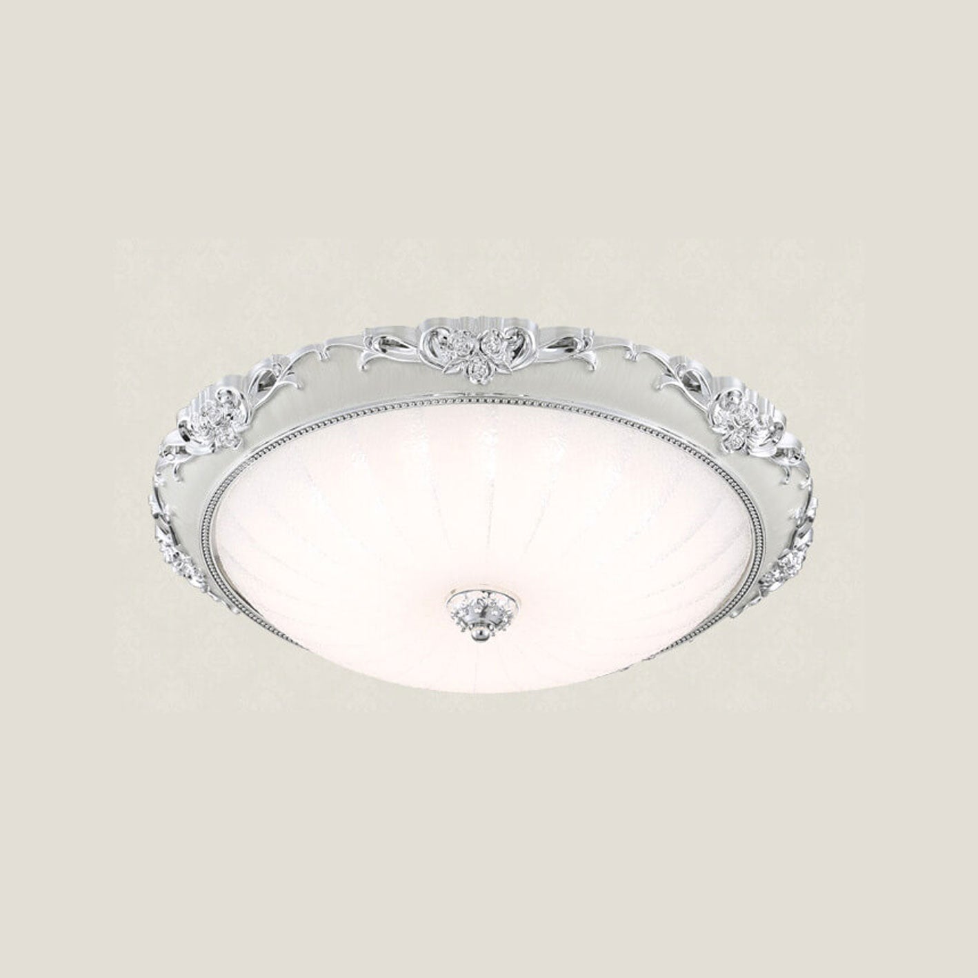 European Retro Round Floral Design LED Flush Mount Ceiling Light