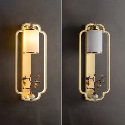 مصباح حائط LED بتصميم عقدة حلقية من النحاس الصيني الحديث 