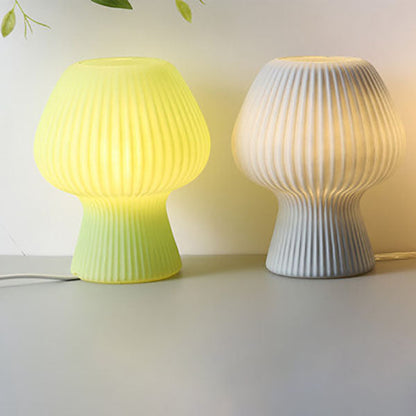 Modern Minimalist Mushroom 1-Light Glass Table Lamp For Bedside