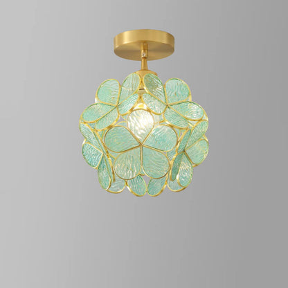 New Japanese-Style Manual Petal Aisle Semi-Flush Mount Light