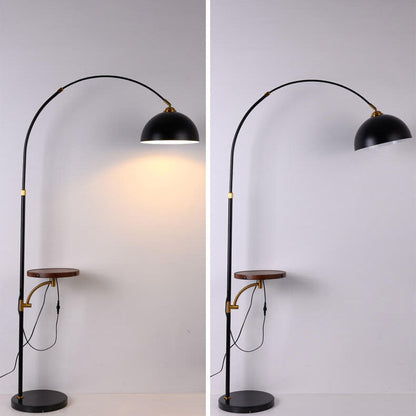 Nordic Pleated Marble Solid Wooden Shelf 1-Light Standing Floor Lamp