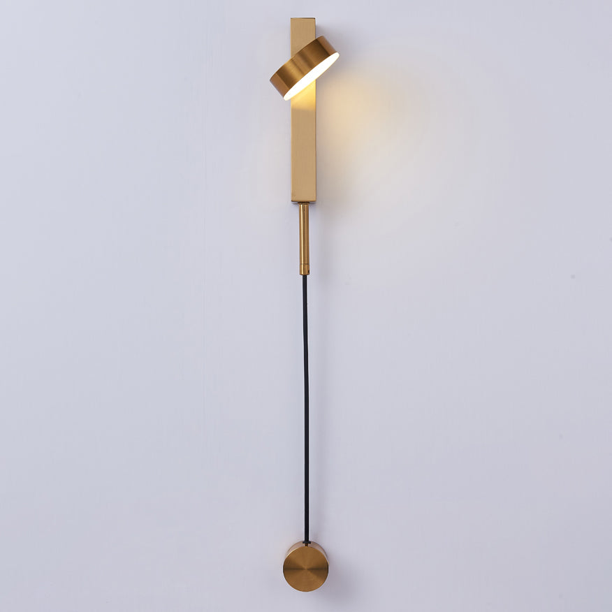 مصباح حائط LED طويل من الألومنيوم والحديد والأكريليك بتصميم عصري بسيط لغرفة النوم 