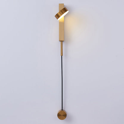 مصباح حائط LED طويل من الألومنيوم والحديد والأكريليك بتصميم عصري بسيط لغرفة النوم 
