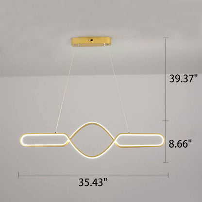 Modern Simple Line Staggered Spiral Design LED Chandelier
