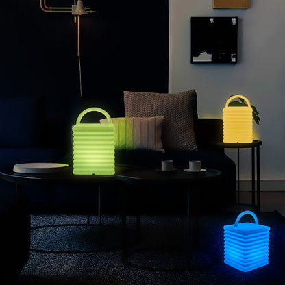 Modern Art Deco Plastic Colorful Tote Bag Shape LED Decorative Table Lamp