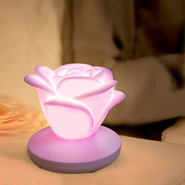 Modern Silicone Rose Flower LED Night Light Table Lamp