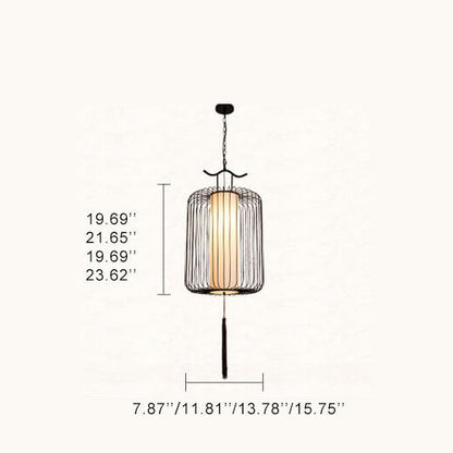 New Chinese Style Retro 1-Light Bird Cage Shade Pendant Light