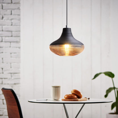 Modern Ribbed Glass 1 -Light Pendant Light