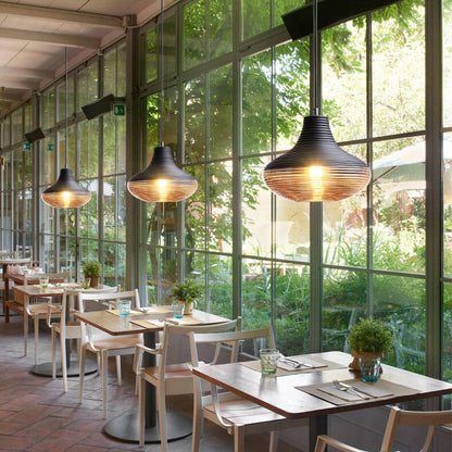Modern Ribbed Glass 1 -Light Pendant Light