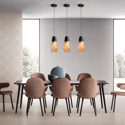 Modern Ribbed Glass 1 -Light Pendant Light