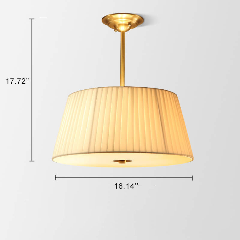 Modern Fabric 1-Light Drum Semi-Flush Mount Lighting