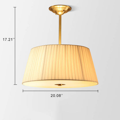 Modern Fabric 1-Light Drum Semi-Flush Mount Lighting