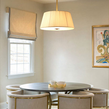 Modern Fabric 1-Light Drum Semi-Flush Mount Lighting