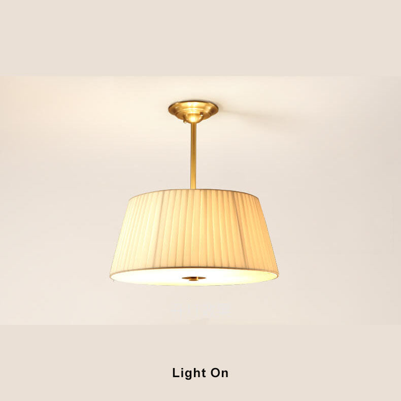Modern Fabric 1-Light Drum Semi-Flush Mount Lighting