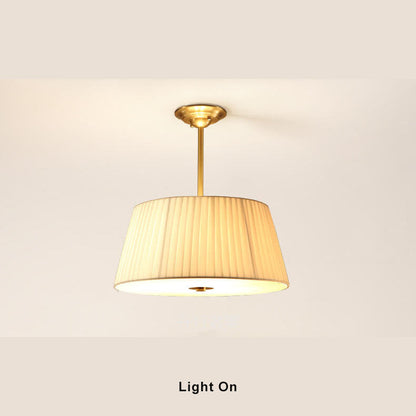 Modern Fabric 1-Light Drum Semi-Flush Mount Lighting