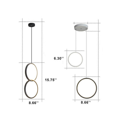 Minimalist Circle 1-Light LED Metal Shade Pendant Light