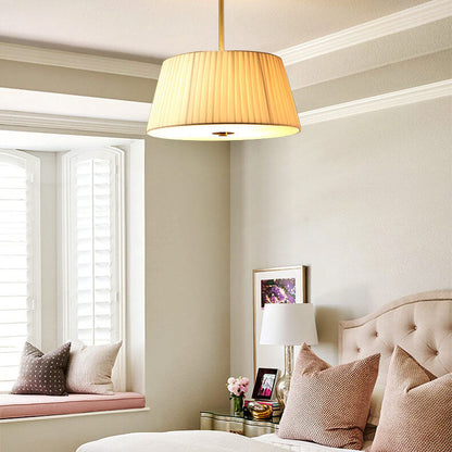 Modern Fabric 1-Light Drum Semi-Flush Mount Lighting