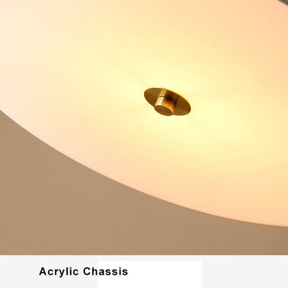 Fabric 1-Light Drum Semi-Flush Mount Lighting