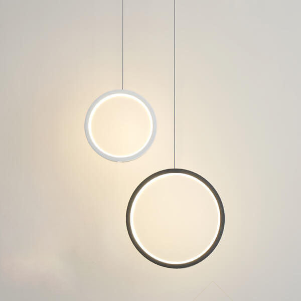 Minimalist Circle 1-Light LED Metal Shade Pendant Light