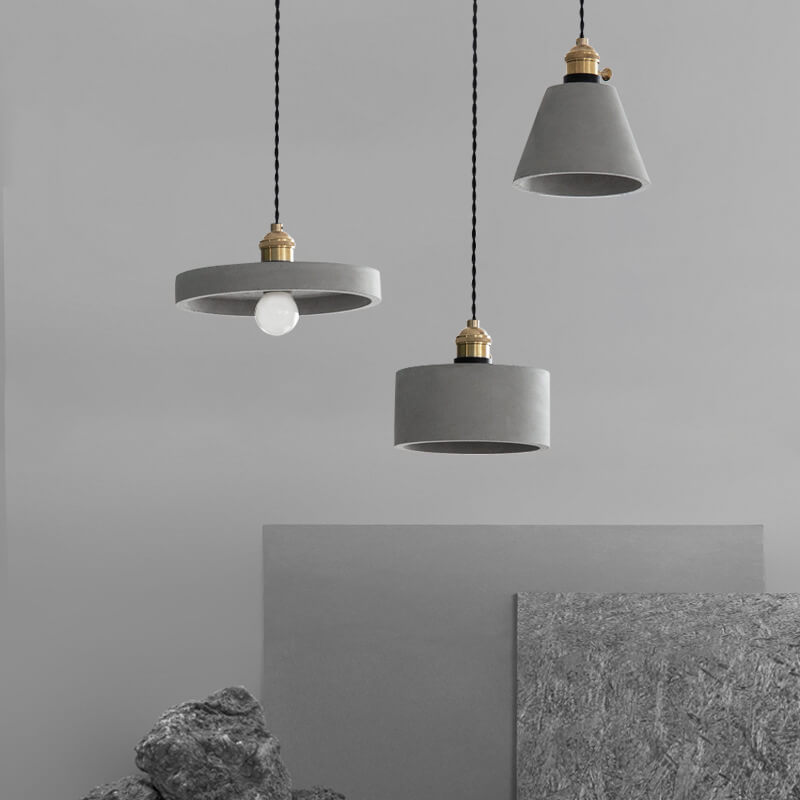 Cement 1-Light Dome Pendant Light 4 Design