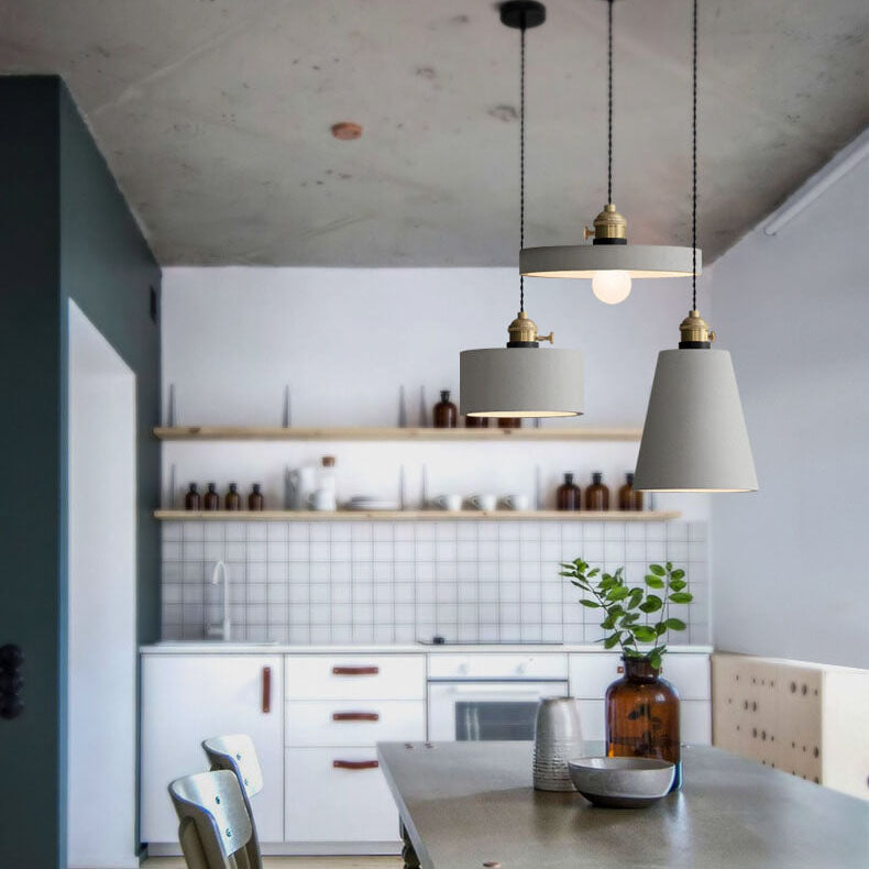 Cement 1-Light Dome Pendant Light 4 Design