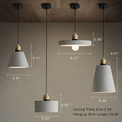 Cement 1-Light Dome Pendant Light 4 Design