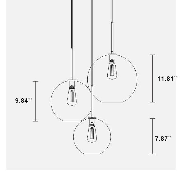Nordic Gradient Glass 1-Light Globe Pendant Light